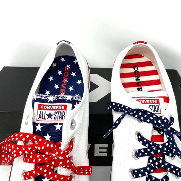 💖MEGA SALE💖Converse Men CT All Star OX White Canvas Universe Red Blue 170815F - Picture 5 of 11